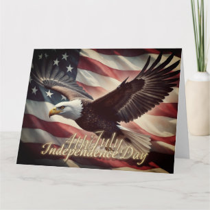 4. Juli Adler mit amerikanischer Flagge Karte