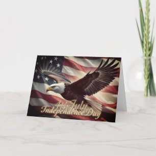 4. Juli Adler mit amerikanischer Flagge Karte