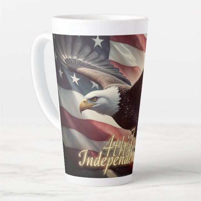 4. Juli Adler mit amerikanischer Flagge Milchtasse (Linke Ecke)