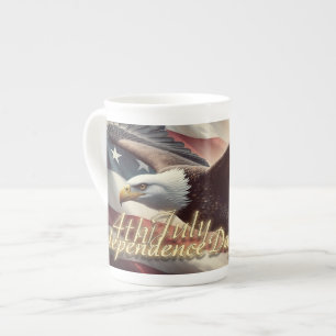 4. Juli Adler mit amerikanischer Flagge Prozellantasse