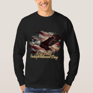 4. Juli-Adler mit amerikanischer Flagge T-Shirt