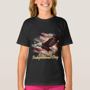 4. Juli-Adler mit amerikanischer Flagge T-Shirt