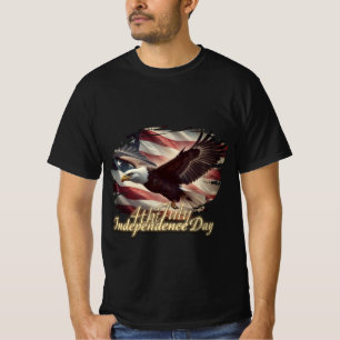 4. Juli-Adler mit amerikanischer Flagge T-Shirt