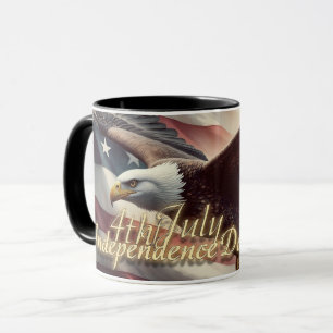 4. Juli Adler mit amerikanischer Flagge Tasse
