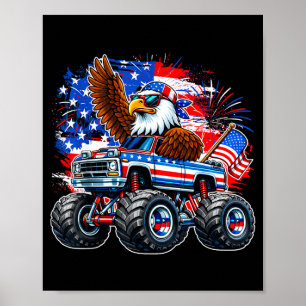 4. Juli Adler Monstertruck USA-Flagge patriotisch Poster