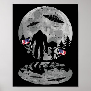 4. Juli Alien Ufo Funny Patriotic Wome Poster