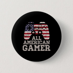 4. Juli All American Gamer Patriot Männer Jungen K Button