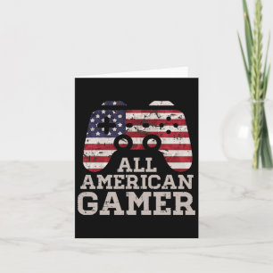 4. Juli All American Gamer Patriot Men Boys Kinder Karte