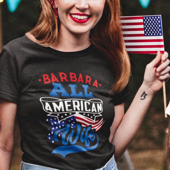 4. Juli Alle amerikanischen Ehefrau patriotische F T-Shirt (Von Creator hochgeladen)