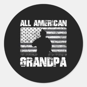 4. Juli Alle amerikanischen Großvater Runder Aufkleber