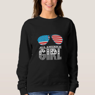 4. Juli Alle amerikanischen Mädchen Sonnenbrillen  Sweatshirt