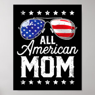 4. Juli Alle amerikanischen Mama Sungles Family Poster