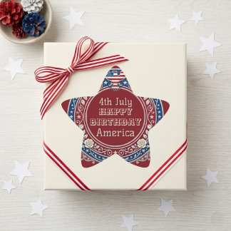 4. Juli Alles Gute zum Geburtstag Amerika Patrioti Stern-Aufkleber