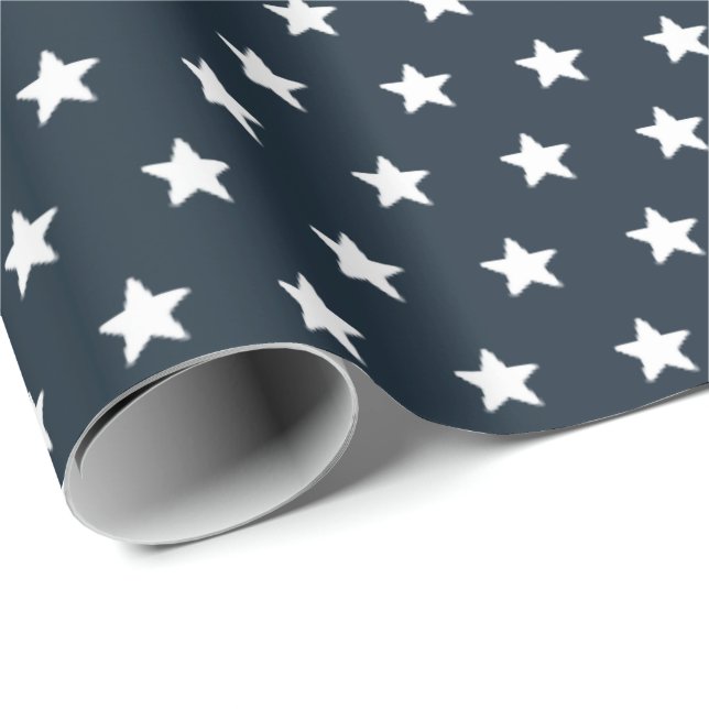 4. Juli Alte Herrlichkeit Blau und rustikale weiße Geschenkpapier (Rolleneckpunkt)