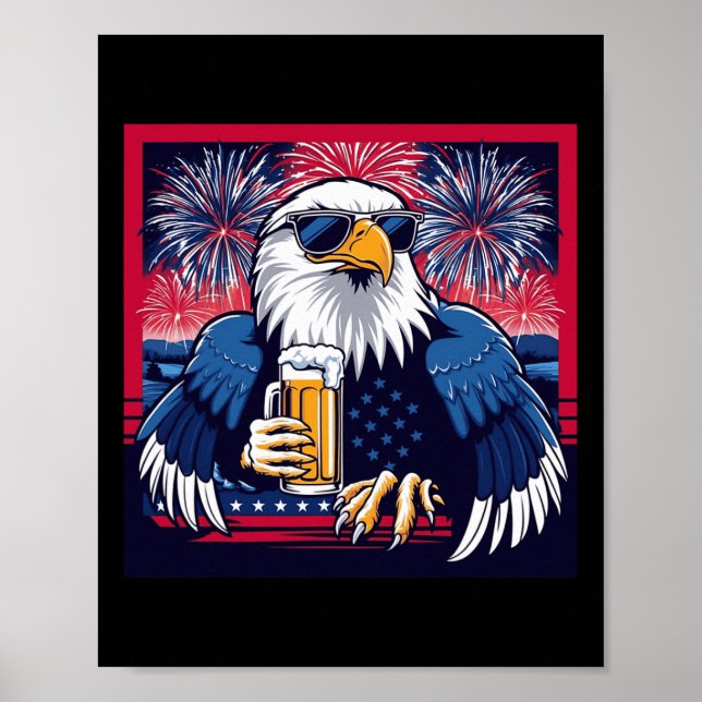 4. Juli American Bald Eagle Poster (Vorne)