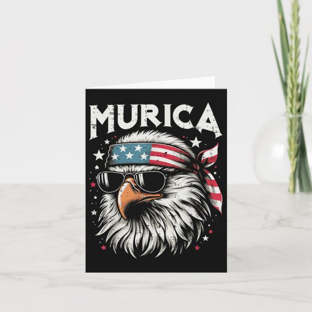 4. Juli American Eagle Murica Patriot Men Wome Karte (Vorderseite)