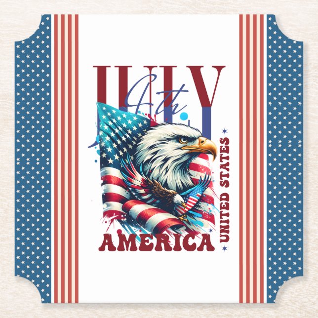 4. Juli American Eagle Sublimation-61904 Untersetzer (Vorderseite)