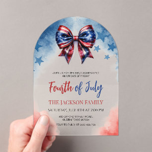 4. Juli American Flag Bow Arch Acryleinladungen