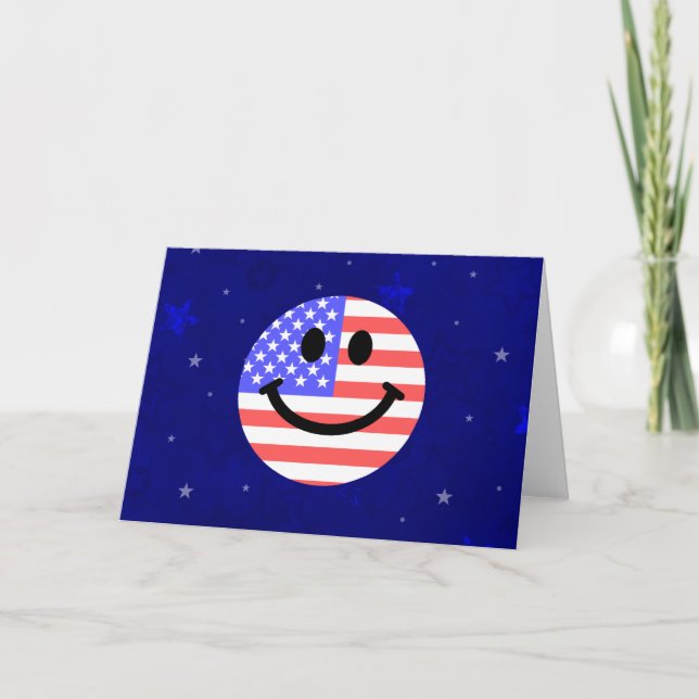 4. Juli American Flag Gesicht Karte (Vorderseite)