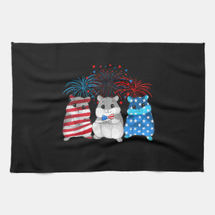 4. Juli American Flag Happy Guinea Pig Geschirrtuch
