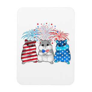 4. Juli American Flag Happy Guinea Pig Magnet