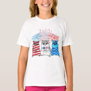4. Juli American Flag Happy Guinea Pig T-Shirt