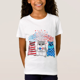 4. Juli American Flag Happy Guinea Pig T-Shirt