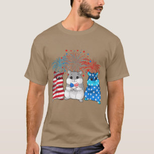 4. Juli American Flag Happy Guinea T-Shirt