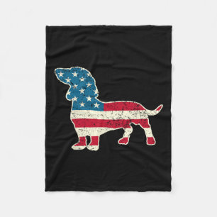 4. Juli American Flag Hund liebt Männer Frauen USA Fleecedecke