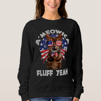 4. Juli American Flag Katze Ameowica Fluff Yeah Sweatshirt