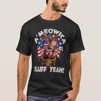 4. Juli American Flag Katze Ameowica Fluff Yeah T-Shirt