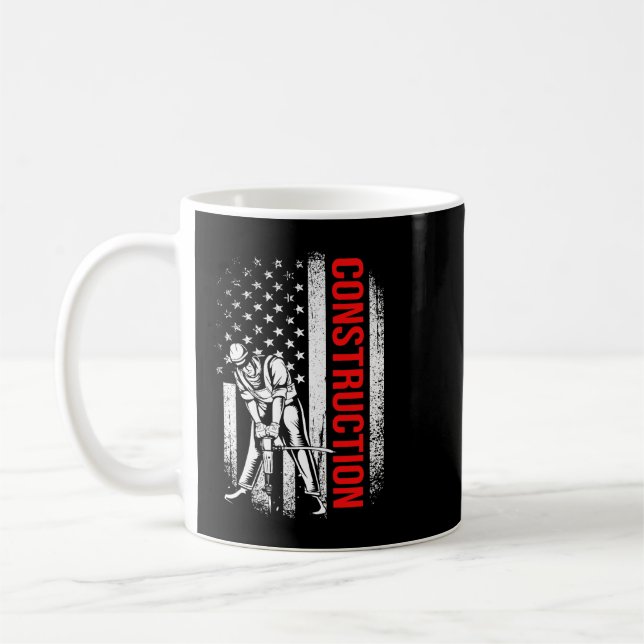 4. Juli American Flag Patriotic Construction W Kaffeetasse (Links)