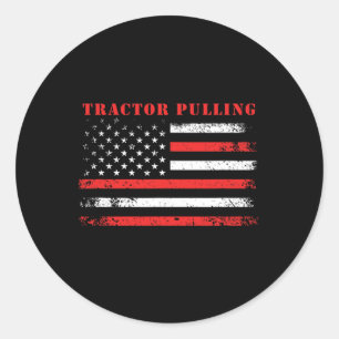 4. Juli American Flag Patriotic Traktor Pullin Runder Aufkleber