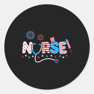 4. Juli American Flag Patriotic Usa Stet Runder Aufkleber