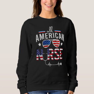 4. Juli American Flag Patriotic Usa Stet Sweatshirt