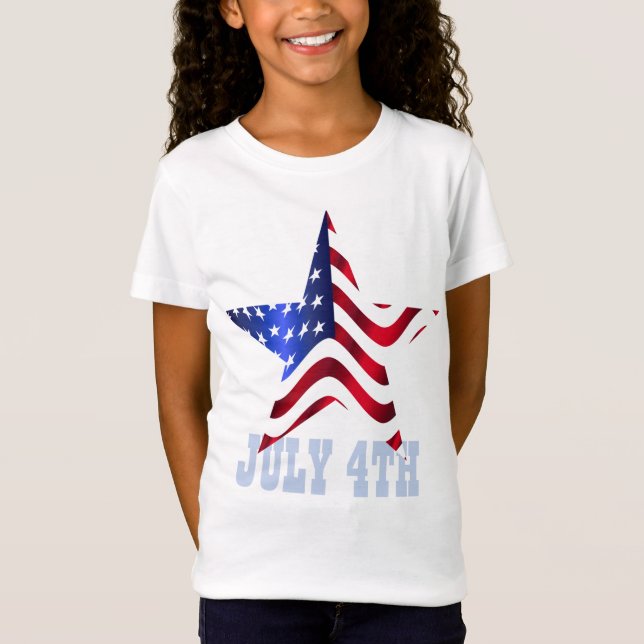 4. Juli, American Flag, Star T-Shirt (Vorderseite)