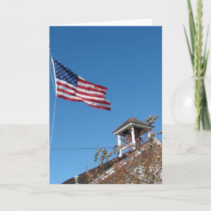 4. Juli, American Flag und One Room School Karte