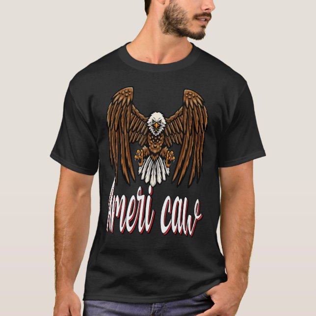 4. Juli American Flag Usa Patriotic Eagle Ameri C T-Shirt (Vorderseite)