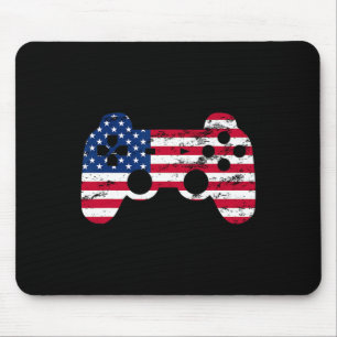 4. Juli American Flag Video Game Boys Kids T-Shirt Mousepad