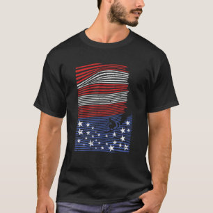 4. Juli American Flag Wave Patriotic S T-Shirt