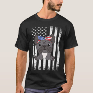 4. Juli American French Bulldog für Kinder Niedlic T-Shirt
