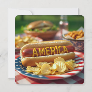 4. Juli American Hot Dog Einladung