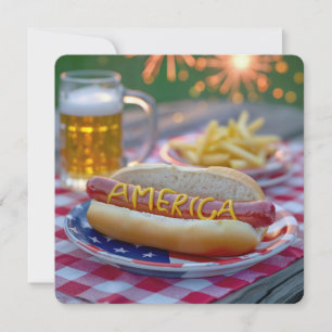 4. Juli American Hot Dog Einladung