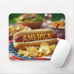 4. Juli American Hot Dog Mousepad
