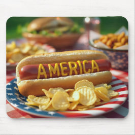 4. Juli American Hot Dog Mousepad