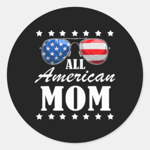 4. Juli American Mama Independence Day Patriot Usa Runder Aufkleber