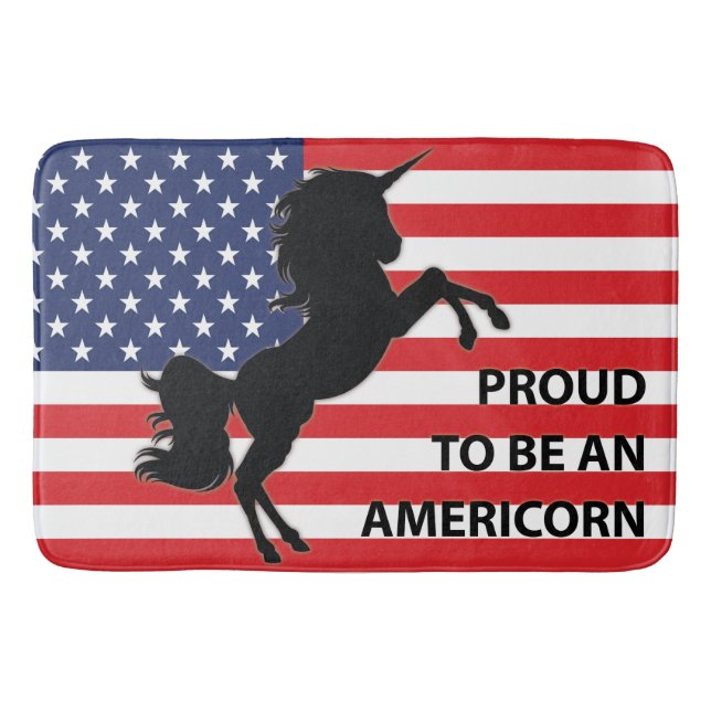 4. Juli American Patriotic Unicorn USA Flag Badematte (Vorderseite)