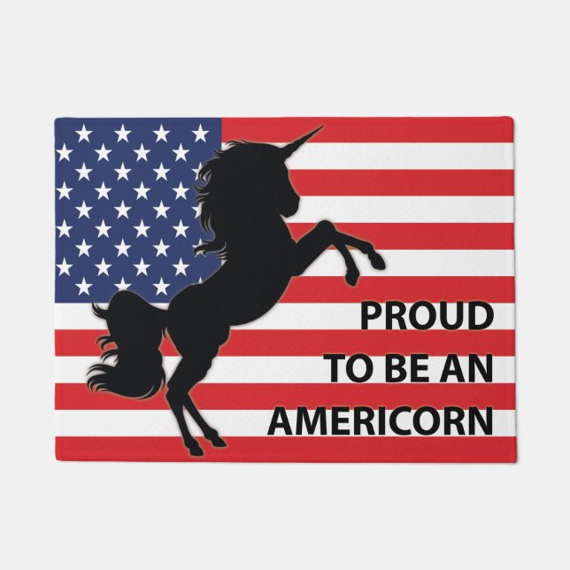 4. Juli American Patriotic Unicorn USA Flag Fußmatte (Vorderseite)