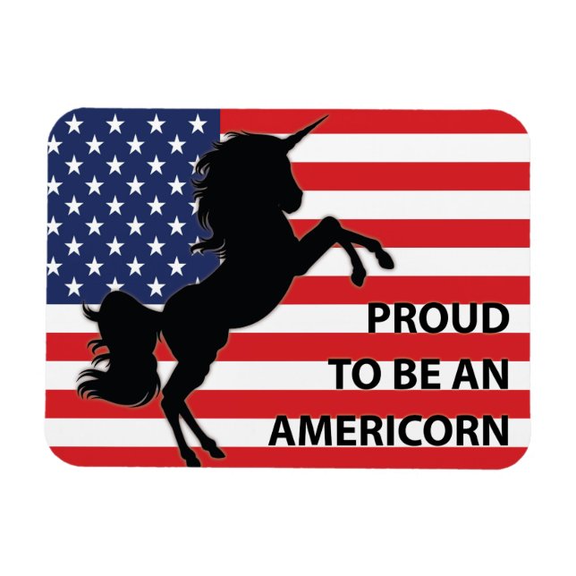 4. Juli American Patriotic Unicorn USA Flag Magnet (Horizontal)