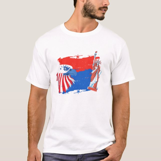 4. Juli American Spirit Freedom Eagle T-Shirt (Vorderseite)